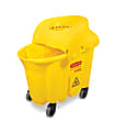 Rubbermaid Commercial WaveBrake 35 QT Institution Bucket & Wringer - 8.75 gal - Splash Resistant, Handle - 20.5" x 16.8" - Tubular Steel, Plastic - Yellow - 1 / Carton