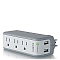 Belkin 3-Outlet Mini Surge Protector With USB Ports, White