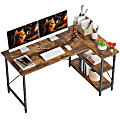 Bestier L-Shaped Corner Desk With Storage Shelf, 48"W, Rustic Brown 1 thumbnail image