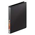 Wilson Jones® Presentation 3-Ring Binder With Concealed Rivets, 1/2" Round Rings, Matte Black