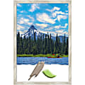Amanti Art Crackled Metallic Narrow Picture Frame, 22" x 32", Matted For 20" x 30"