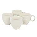 HomeTrends 4 Piece Floral Pattern Stoneware Mug Set, 16 Oz, White 1 thumbnail image