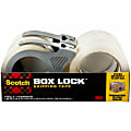 Scotch® Box Lock Packaging Tape with Dispenser, 1.88" x 165', Clear, Pack Of 4 Rolls