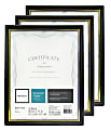Realspace™ Document And Certificate Holders, 8-1/2" x 11", Black/Gold, Pack Of 3 Holders 1 thumbnail image