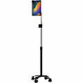CTA Digital Compact Security Gooseneck Floor Stand For 7"-13" Tablets, Including iPad 10.2" (7th/ 8th/ 9th Generation) Up-13" Screen Support 7" Height X 17.5" Width Floor Stand Black, Silver