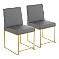 LumiSource High-Back Fuji Dining Chairs, Gold/Gray, Set Of 2 Chairs