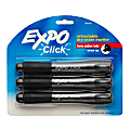 EXPO® Click Dry-Erase Markers, Chisel Tip, Black, Pack Of 3