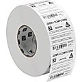 Zebra® Polyester Thermal Transfer Labels, 2" x 1", White, 2530 Per Roll, Case Of 12 Rolls