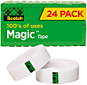 Scotch® Magic™ Invisible Tape, 3/4" x 1000", Clear, Pack of 24 rolls