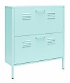 Ameriwood Home Novogratz Cache 2-Door Locker-Style Metal Shoe Storage Cabinet, 35-1/4"H x 31-1/2"W x 10-1/4"D, Mint