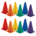 Champion Sports High Visibility Plastic Cone Sets, 9" x 5-1/2", Fluorescent, 6 Cones Per Set, Pack Of 2 Sets 1 thumbnail image