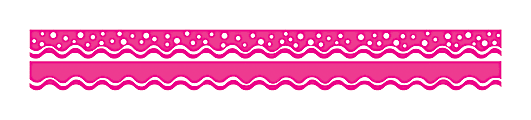 Barker Creek Scalloped-Edge Double-Sided Borders, 2 1/4" x 36", Hot Pink, Pack Of 13