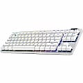 Logitech G PRO X TKL Lightspeed Gaming Keyboard - Wireless Connectivity - Bluetooth - 32.81 ft - 2.40 GHz - USB 2.0 Interface - RGB LED - PC - Mechanical Keyswitch - White