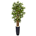 Nearly Natural Bamboo 60”H Artificial Tree With Cylinder Planter, 60”H x 24”W x 24”D, Green
