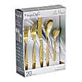 MegaChef La Vague 20-Piece Flatware Utensil Set, Matte Gold 1 thumbnail image