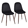 LumiSource Pebble Dining Chairs, Black/Walnut, Set Of 2 Chairs