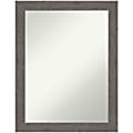 Amanti Art Narrow Non-Beveled Rectangle Framed Bathroom Wall Mirror, 27-1/2" x 21-1/2", Rustic Plank Gray