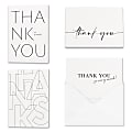 All Occasion Thank You "Black And White" Greeting Card Assortment With Blank Envelopes, 4-7/8" x 3-1/2", Pack of 24