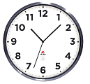 Alba Outdoor Round Wall Clock, 14" Diameter, Stainless Steel 1 thumbnail image
