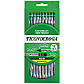 Ticonderoga® Noir Black Wood Pencils, #2 Soft Lead, Pre-Sharpened, Black/Silver, Pack Of 12 Pencils