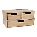 Martha Stewart Weston Stackable Boxes With Drawers, 3"H x 12-1/2"W x 6-3/4"D, Light Natural, Set Of 3 Boxes 1 thumbnail image