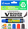 Pilot VBoard Master BeGreen Dry-Erase Markers, Chisel Point, 93% Recycled, Assorted inks, Pack of 5 Markers