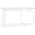 Mayline Glass Top for 2-Drawer Pedestal V-Desk Base - Clear Top x 0.31" Table Top Thickness x 55" Width x 23.50" Depth - Assembly Required - White