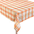 Amscan Fall Printed Fabric Table Cloth, 60" x 104", Orange Plaid