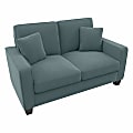 Bush® Furniture Stockton 61"W Loveseat, Turkish Blue Herringbone, Standard Delivery