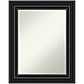 Amanti Art Non-Beveled Rectangle Framed Bathroom Wall Mirror, 30” x 24”, Colonial Black