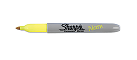 Sharpie® Neon Permanent Marker, Fine Point, Yellow 1 thumbnail image