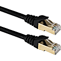 QVS 3ft CAT7 10Gbps S-STP Flexible Molded Patch Cord - 3 ft Category 7 Network Cable for Network Device - First End: 1 x RJ-45 Network - Male - Second End: 1 x RJ-45 Network - Male - Patch Cable - Shielding - Gold Plated Contact - Black - 1