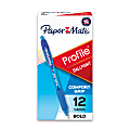 Paper Mate® Profile™ Retractable Ballpoint Pens, Bold Point, 1.4 mm, Translucent Barrel, Blue Ink, Pack Of 12