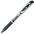Pentel® EnerGel Deluxe Liquid Gel Pen, Medium Point, 0.7 mm, Silver Barrel, Black Ink