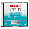 Maxell CD Recordable Media - CD-R - 48x - 700 MB - 1 Pack Slim Jewel Case - 120mm 1 thumbnail image