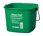 San Jamar Kleen Pail Plastic Buckets, 6 Qt, Green, Pack Of 12