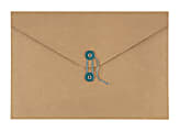 Office Depot® Kraft Paper File Envelope With String Closure, 1" Expansion, Letter Size, 8-3/4" x 12-3/4", Brown/Teal 1 thumbnail image