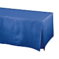 Amscan Flannel-Backed Vinyl Fitted Table Cover, 27"H x 31"W x 72"D, Bright Royal Blue