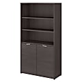 Bush Business Furniture Jamestown 67"H 5-Shelf Bookcase With Doors, Storm Gray, Standard Delivery 1 thumbnail image