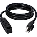 QVS 5-Pack 3-Outlet 3-Prong 15ft Power Extension Cord - NEMA 5-15P - 3x NEMA 5-15R - 15 ft Cord - 13 A Current - PC3PX155PK 1 thumbnail image