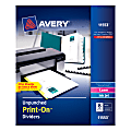 Avery® Print-On™ Dividers, 8 1/2" x 11", Unpunched, 8-Tab, White Dividers/White Tabs, Pack Of 5 Sets