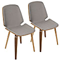 LumiSource Serena Dining Chair, Walnut/Light Grey, Set Of 2 1 thumbnail image