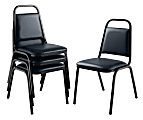 National Public Seating 9100 Series Vinyl Upholstered Banquet Stack Chairs, Midnight Blue/Black, Pack Of 4 Chairs 1 thumbnail image