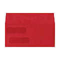 LUX #10 Invoice Envelopes, Double-Window, Peel & Press Closure, Ruby Red, Pack Of 50
