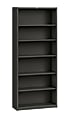 HON® Brigade® 6 Shelf Transitional Modular Shelving Bookcase,81-1/8"H x 34-1/2"W x 12-5/8"D, Black
