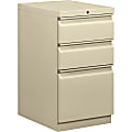 HON® Efficiencies™ 19-7/8"D Vertical 3-Drawer Mobile Pedestal File Cabinet, Putty 1 thumbnail image