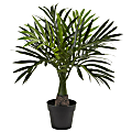Nearly Natural Mini Areca Palm 15-1/2”H Artificial Plant With Planter, 15-1/2”H x 13”W x 13”D, Green/Black