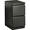 HON® Brigade® 15"W x 22-7/8"D Lateral 2-Drawer Mobile Pedestal File Cabinet, Charcoal 1 thumbnail image