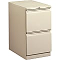 HON® Brigade® 15"W x 22-7/8"D Lateral 2-Drawer Mobile Pedestal File Cabinet, Putty 1 thumbnail image