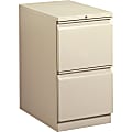 HON® Brigade® 15"W x 22-7/8"D Lateral 2-Drawer Mobile Pedestal File Cabinet, Putty